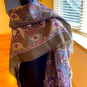 Cornelia James stunning lightweight wool 48” x 108” scarf/shawl/wrap.